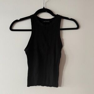 Good American Black Ribbed Sleeveless Top